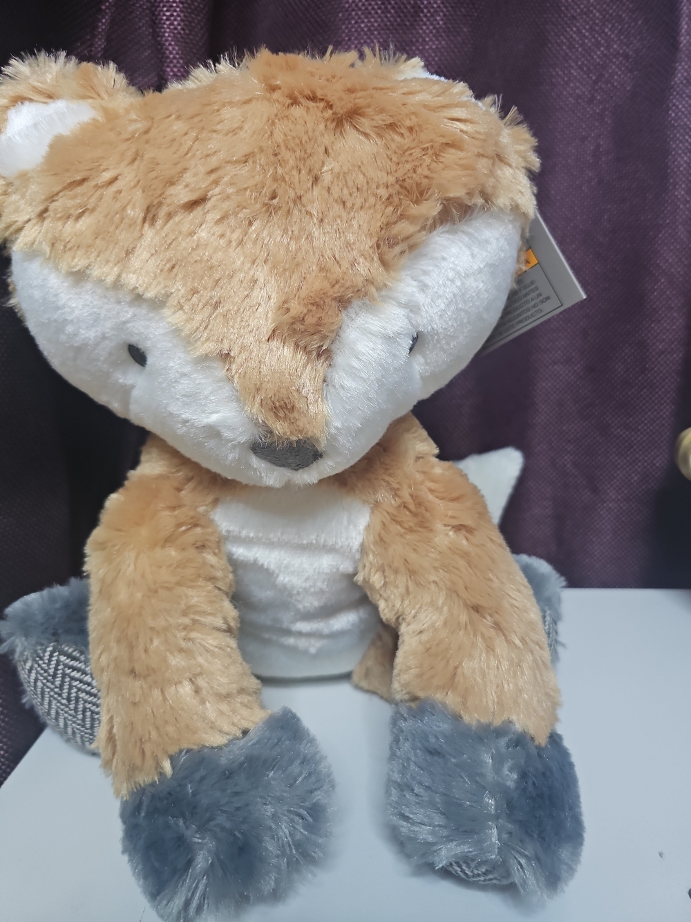 Levtex Tan and Gray Plush Fox Stuffed Animal
